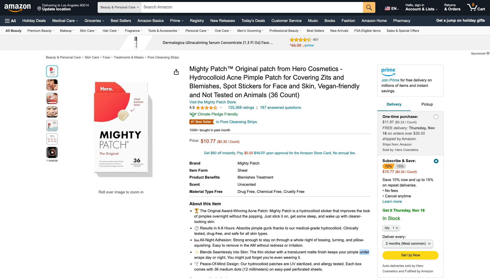 Amazon product page screenshot of a Mighty Patch